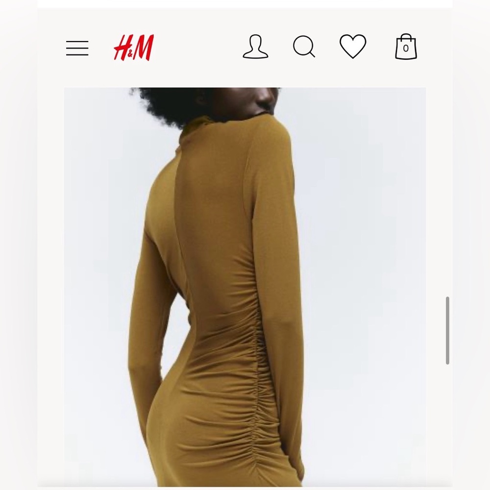 H&M Long Sleeve Brown Dress